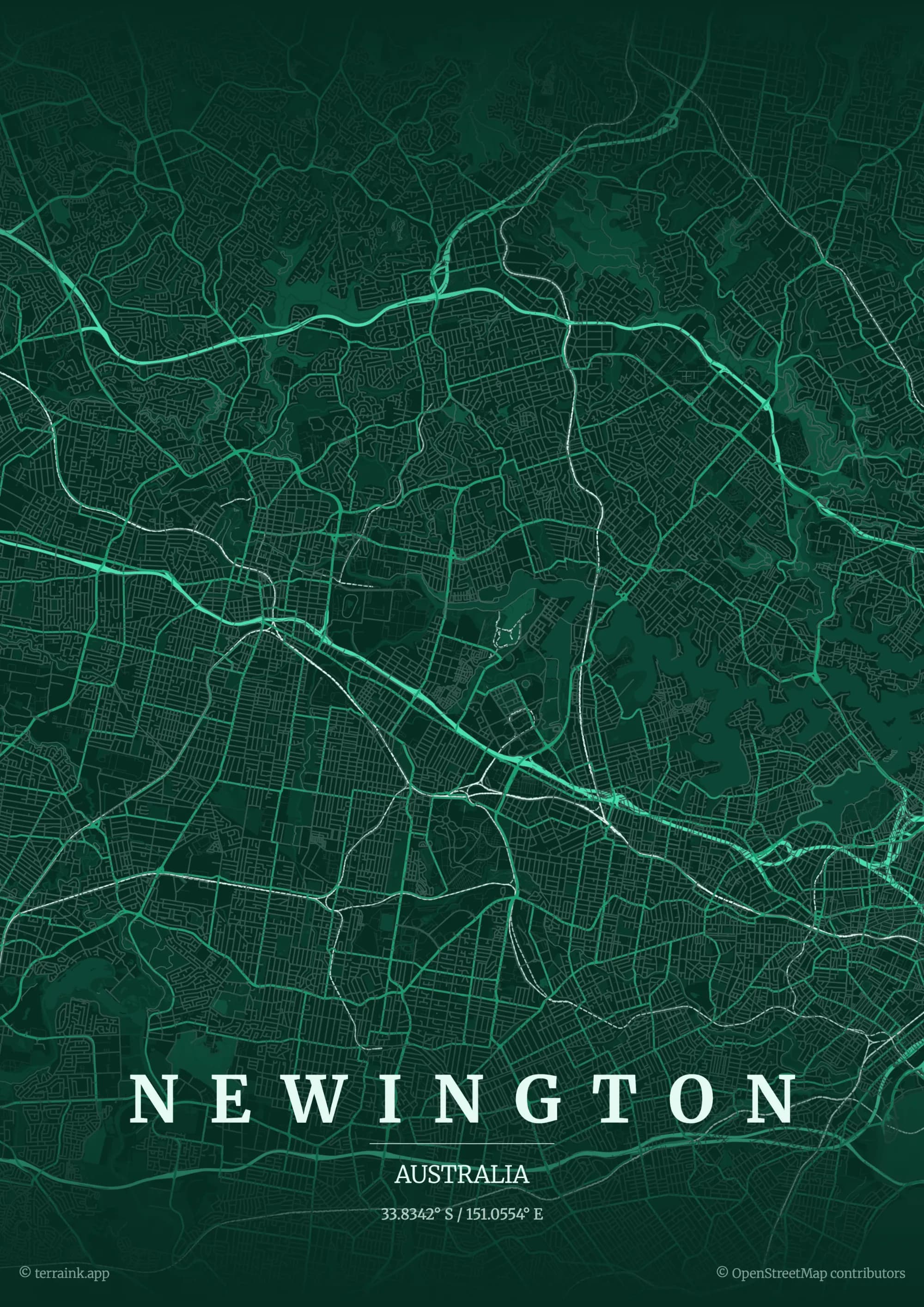 Newington Service Area Map